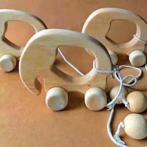 Wooden Pull Toy Elephant Handmade, Wooden toy, toddler toy Wooden Baby Toy Toddler Toy Natural Learning Toy Montessori Toy