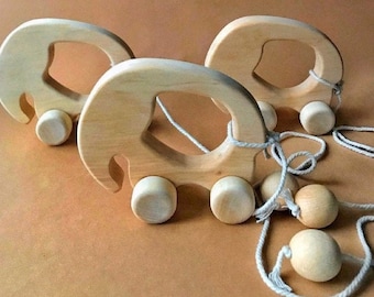 Wooden Pull Toy Elephant Handmade, Wooden toy, toddler toy Wooden Baby Toy Toddler Toy Natural Learning Toy Montessori Toy