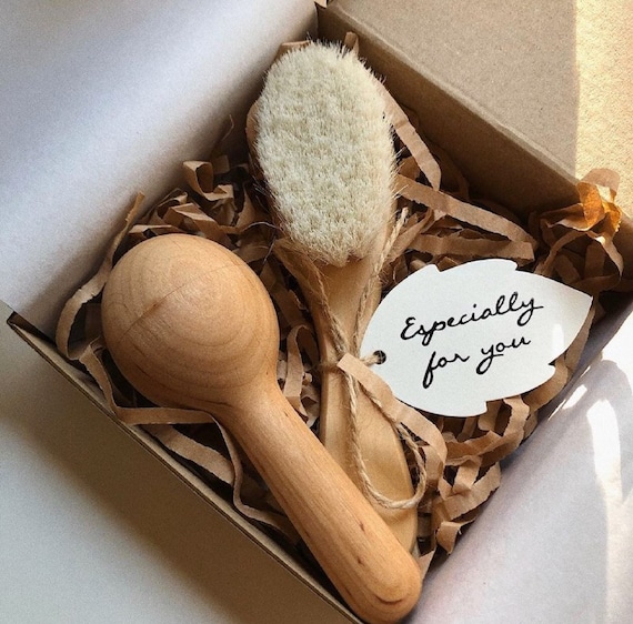 personalised wooden baby brush