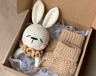 Baby gift Set Baby gift box Knitted baby booties Newborn Gift Box Baby Booties Bastim Baby baby gift box