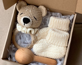 Baby gift Set Baby gift box Knitted baby booties Newborn Gift Box Baby Booties Bastim Baby baby gift box