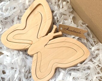 Wooden Puzzle for Kids butterfly Puzzle Children's Puzzle Kids Decor Children's Toy Butterfly Toy Children's Decor Kids Toys