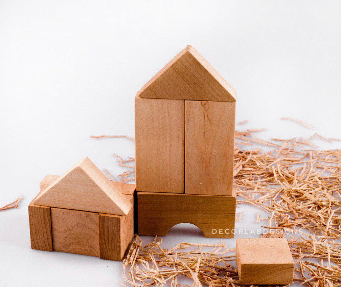 Bloques De Construcción De Madera Aislados | Foto Premium