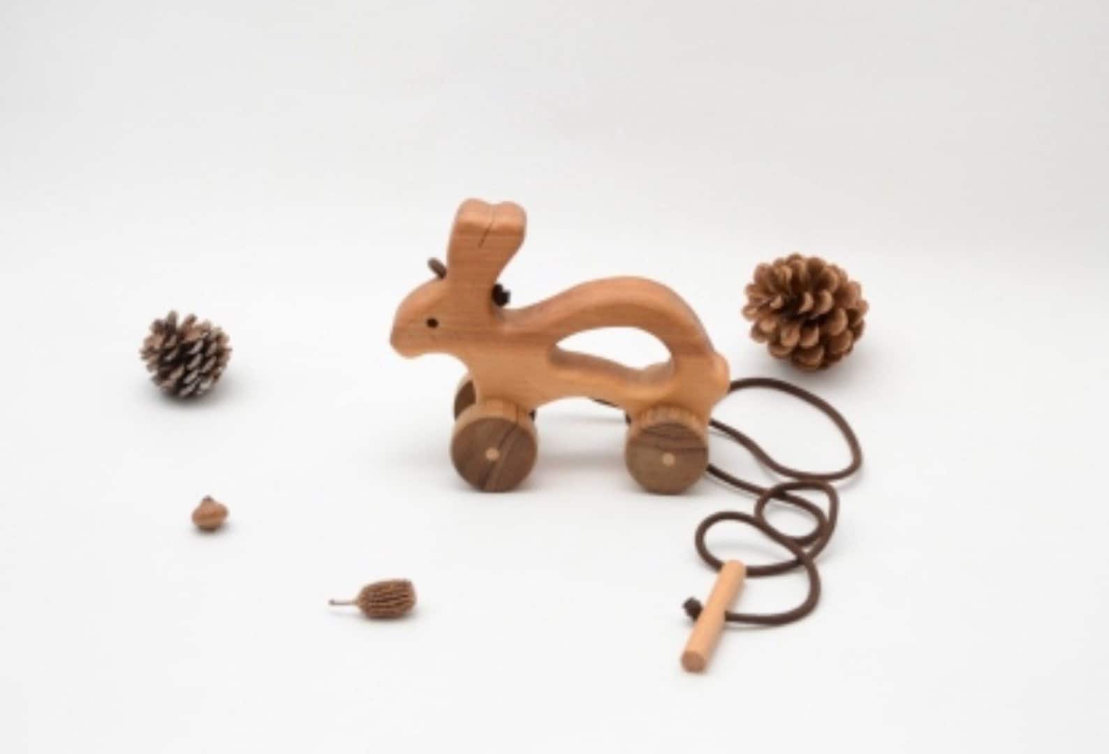 Wooden Toy Rabbit Pull Toy for a Toddler Montessori Toys Etsy