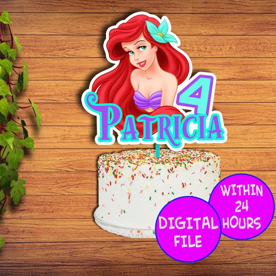 Little Mermaid Cake Topper Little Mermaid Birthday Cake Etsy