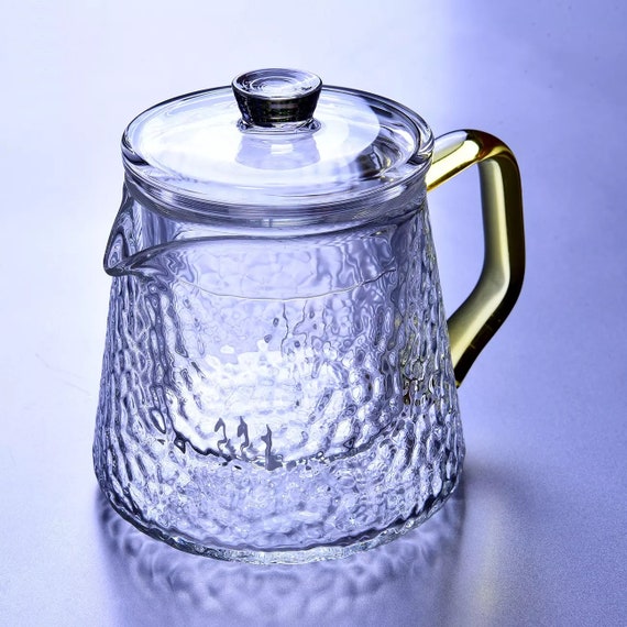Petite théière en verre martelé avec infuseur en verre 350 ml 12