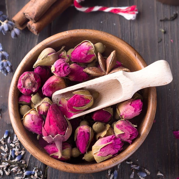 Boutons de roses séchés qualité premium origine Maroc