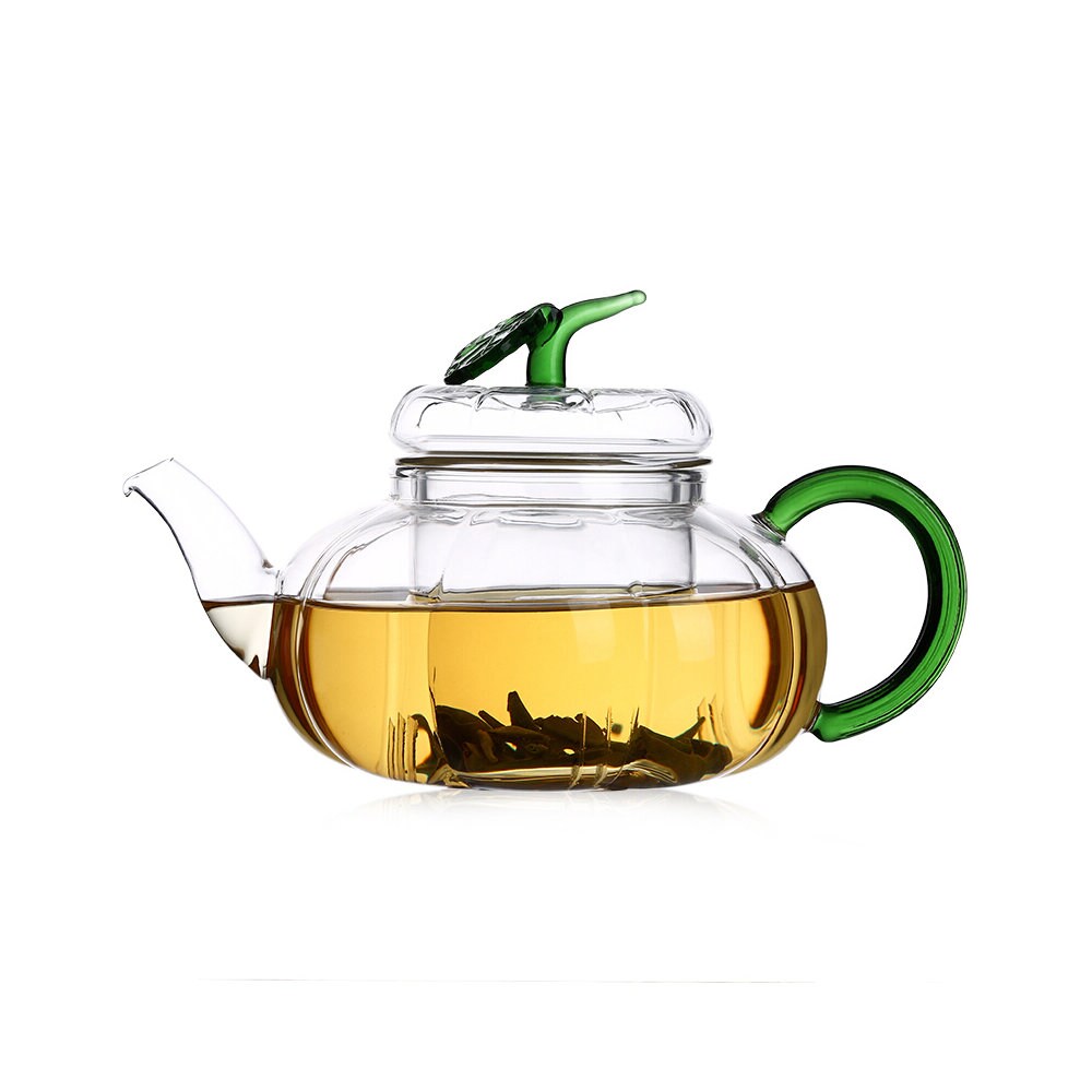 Théière Citrouille en Verre Claire Borosilicate avec Filtre 800 Ml - 27 Fl Oz Idée Cadeau Fête Des M