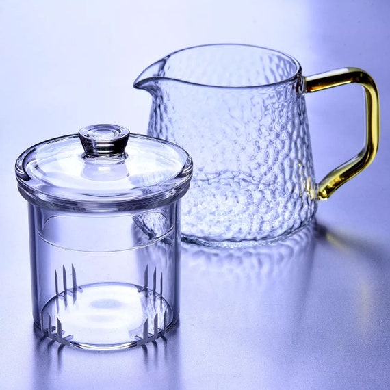 Petite théière en verre martelé avec infuseur en verre 350 ml 12