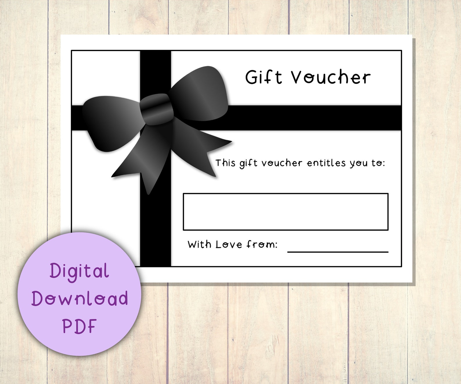 Gift Voucher Coupon Printable Digital Download PDF - Etsy UK