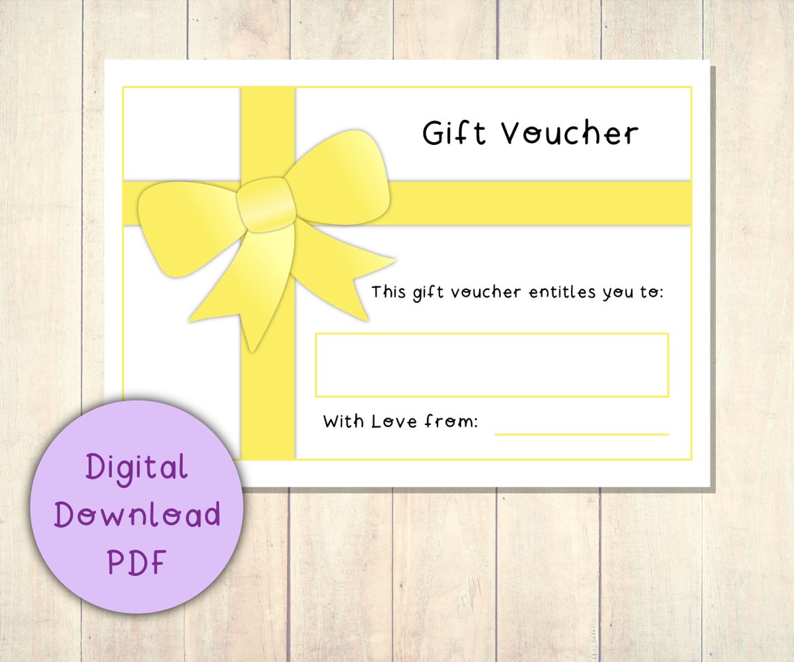 Gift Voucher Coupon Printable Digital Download PDF - Etsy UK