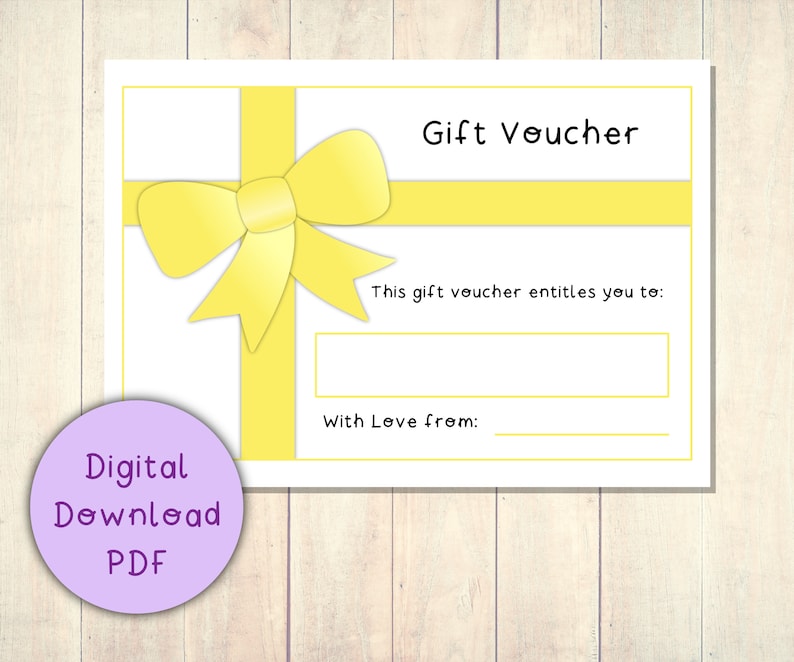 Gift Voucher Coupon Printable Digital Download PDF - Etsy UK