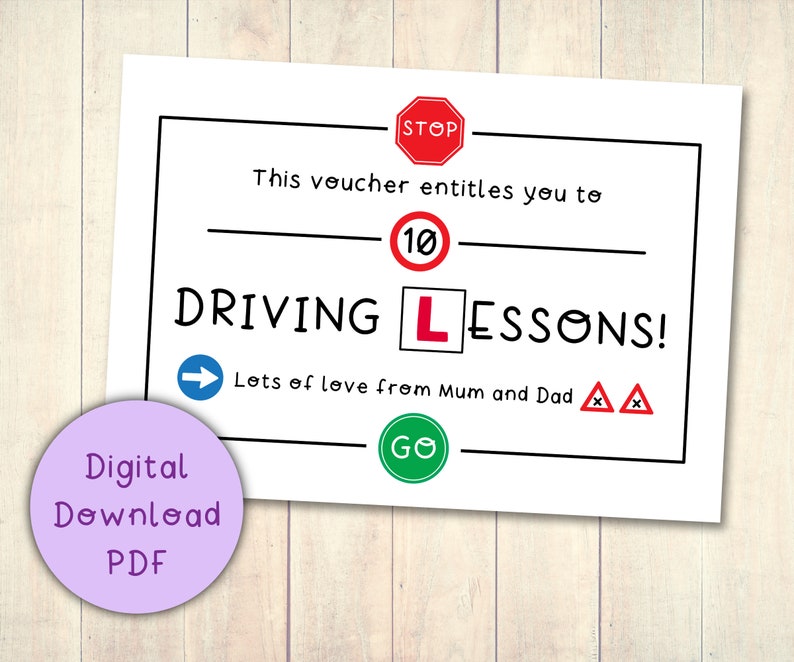 Free Printable Driving Lesson Voucher Template