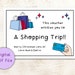 Shopping Trip Gift Voucher Coupon Printable Digital Download PDF / Blue ...