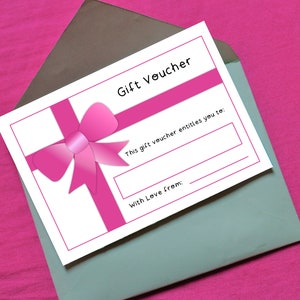Cupón de vale de regalo personalizado Descarga digital imprimible PDF