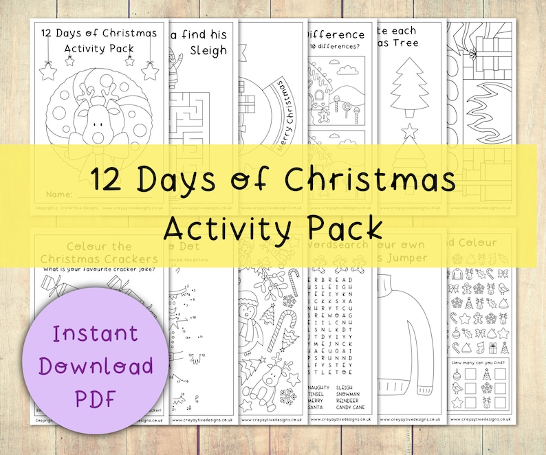 Printable Christmas Activity Pack / Instant Download 12 Page | Etsy