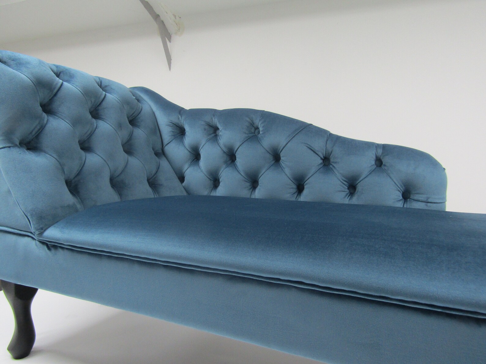Teal Velvet Buttoned Chaise Longue Etsy