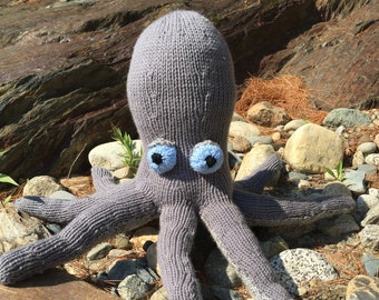 Stuffed Octopus Toy - Hand Knit