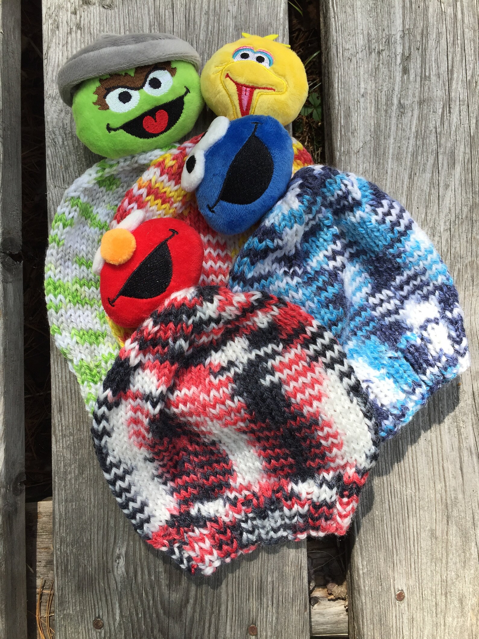 Childrens Knit Beanie Cookie Monster Etsy