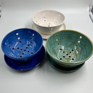 Small berry bowls, wheel thrown berry bowls, fruit bowl, small colander, fruit strainers