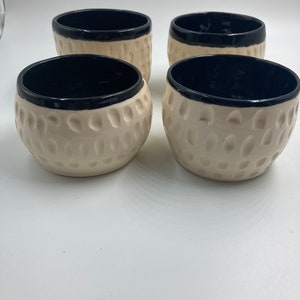 Handmade Black and White Carved Wine Tumbler