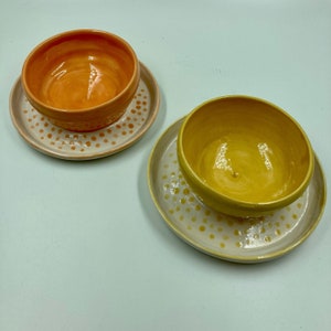 Handmade Colorful Soup and Cracker Bowl: Wheel Thrown Pottery