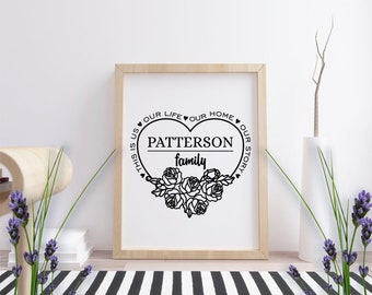 Flower Monogram SVG Mr and Mrs sign SVG file Modern Rustic Home and Farmhouse Sign Family Last Name Letter Floral wreath SVG