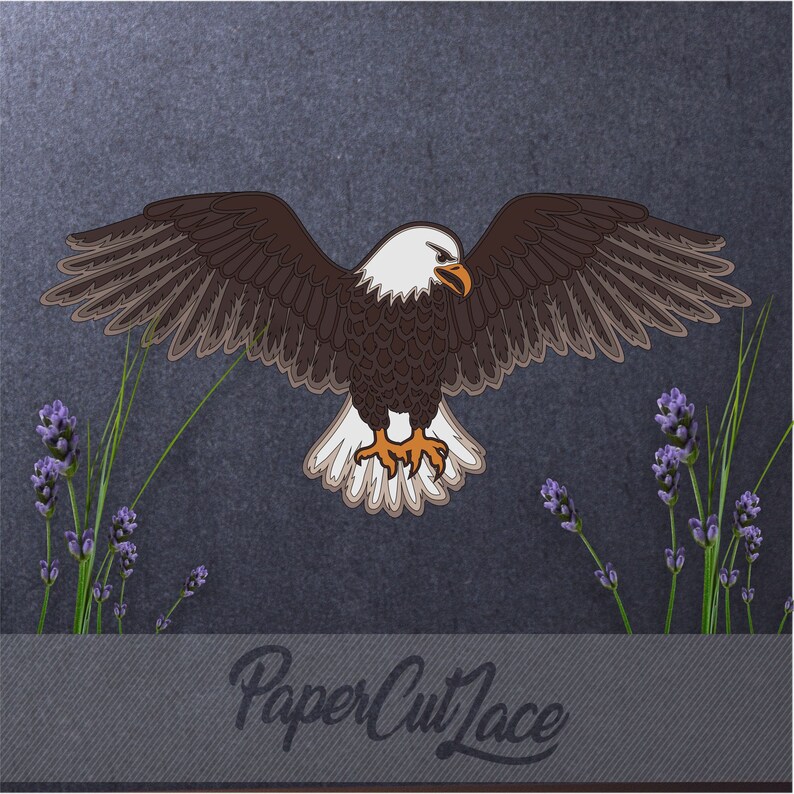 Download Multilayer Bald Eagle SVG DFX Laser Cut Files Cutout ...