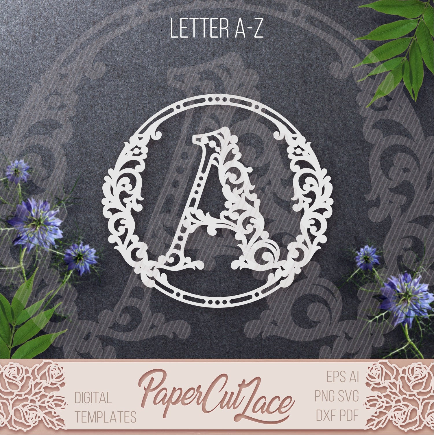 Download cutting machines Studio SVG files for Cricut Silhouette 26 Letters Letter Monograms Swirls ...