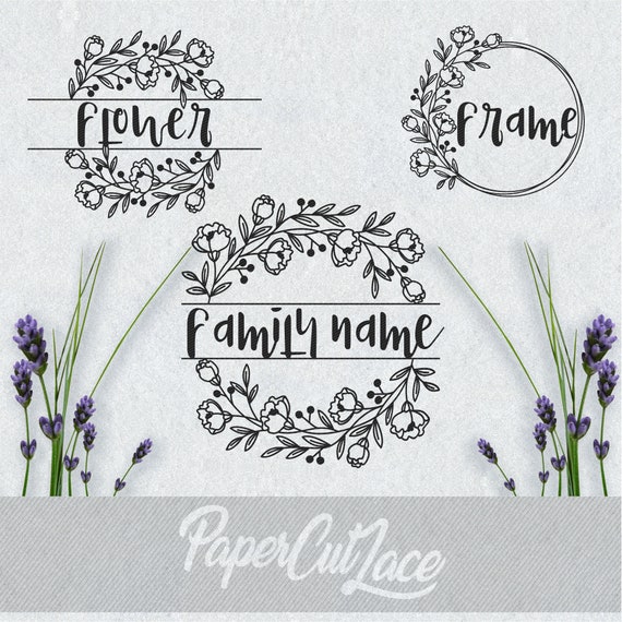 Flower Monogram SVG Mr and Mrs sign SVG file Modern Rustic Home and Farmhouse Sign Family Last Name Letter Floral wreath SVG
