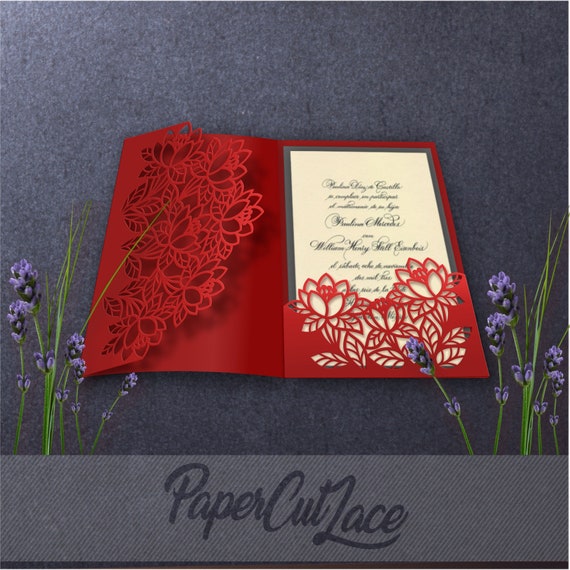 Download Wedding Invitation Template Laser Cut Invitation Pocket Etsy