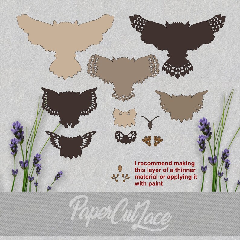 Download Multilayer Owl SVG DFX Laser Cut Files Cutout vector model ...