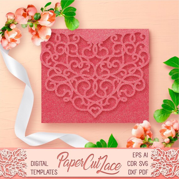 Download Wedding Invitation Template Laser Cut Invitation Pocket Etsy