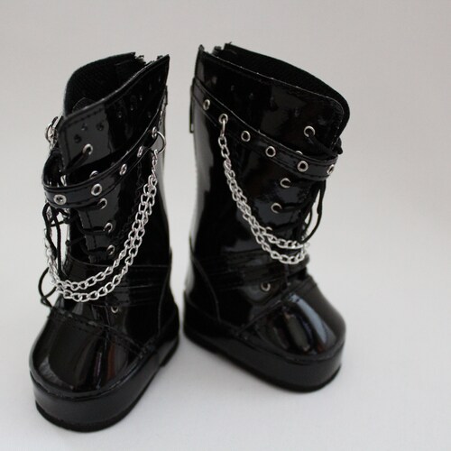 Black Patent Boots 156 Fits 18 Doll //free Shipping Etsy