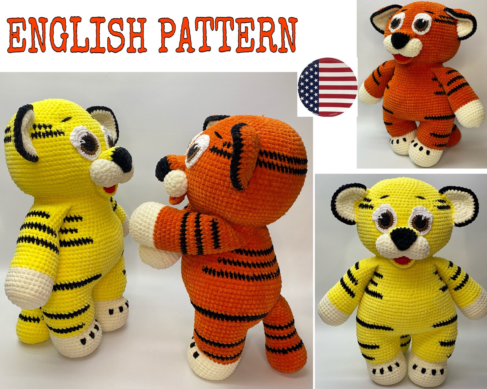 Amigurumi PATTERN tiger. Crochet tiger amigurumi pattern. | Etsy