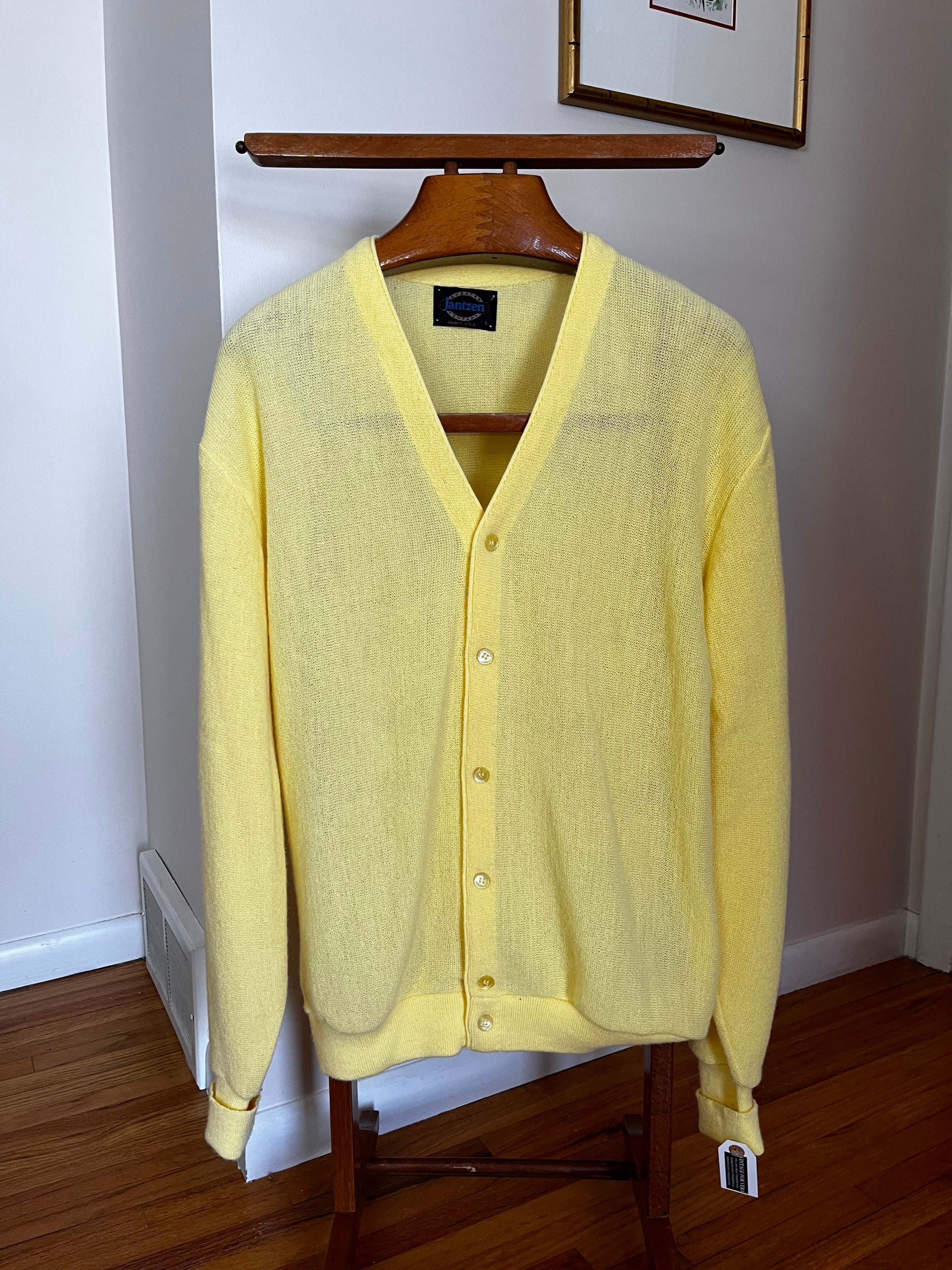 VintageForVera Vintage Jantzen Sweater Company Canary Yellow Cardigan
