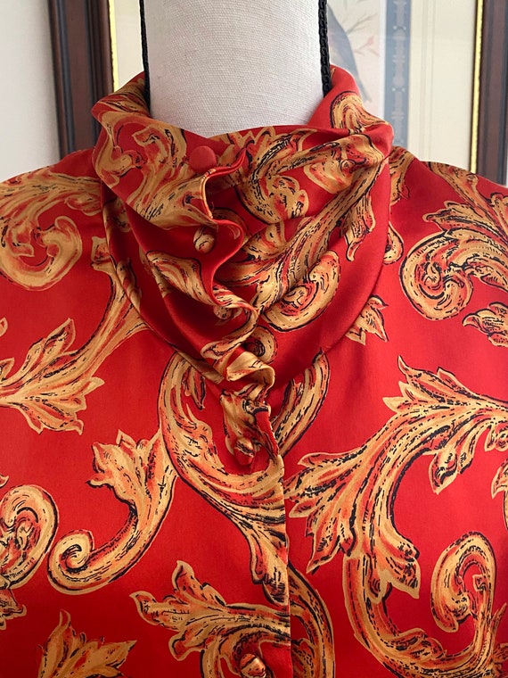 Vintage 90’s Christie & Jill polyester red and gol