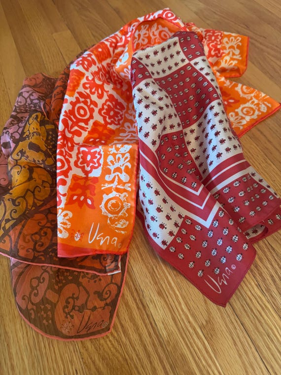 Vintage Bundle of Vera Neumann Designer Scarves | Vera Neumann | 1970s Fashion | Made in Japan