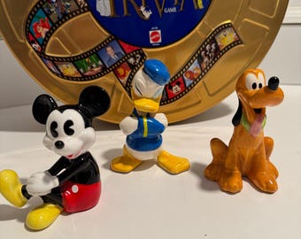 Vintage Set 3 Walt Disney Mickey Mouse, Donald Duck and Pluto Figurines, Ceramic Figures, Disney Collectible, Disneyana