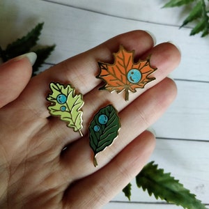 Autumn Walk Enamel Pin Trio
