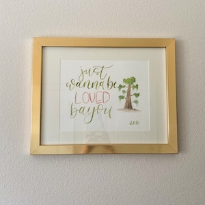 Stampa artistica ad acquerello Loved Bayou: decorazione giocosa per San Valentino