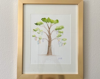 mardi gras bead tree print