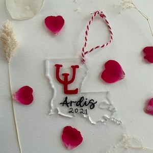 Custom Louisiana Ornament | Acrylic Home, College, Team Gift