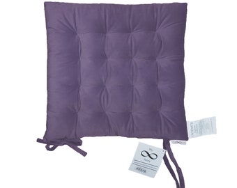 Infinity Collection Purple 16 Square Chair Pad/cushion: Tie Backs  Reversible Tufted Plush for Kitchen Bar Stool Dining Room 