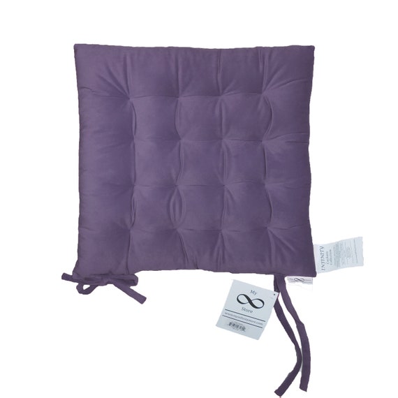 Infinity Collection Purple 16 Square Chair Pad cushion Tie Backs