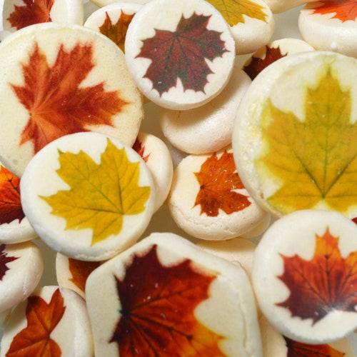 Edible Autumn Fall Transfer Sheets Sugar Art Stamps Golden Etsy