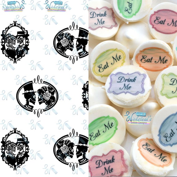Edible Skeleton Wedding Bride Groom Silhouette Portrait Etsy