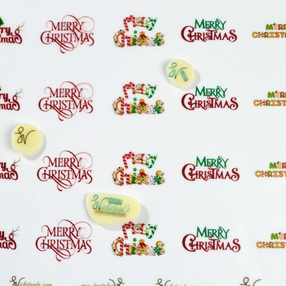 Edible Cute Merry Christmas Animals Transfer Sheets Sugar Art Stamps Xmas  Decor Wedding Meringue Kisses Chocolate Lollipops Isomalt Fondant 