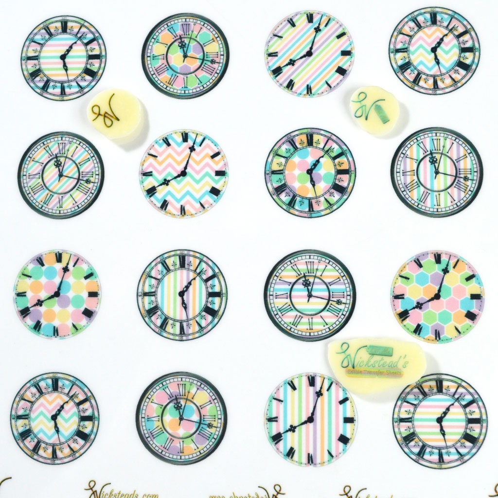Edible Clock Faces Transfer Sheets Sugar Art Stamps for Weddings ...