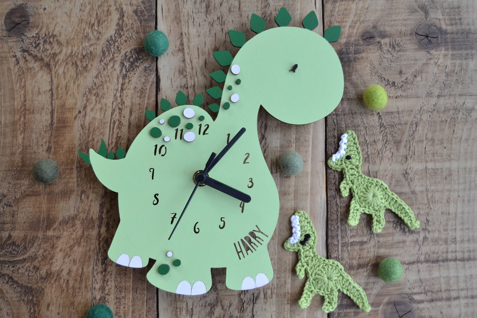 Personalised Wooden Clock Nursery Decor Child's Room Etsy UK